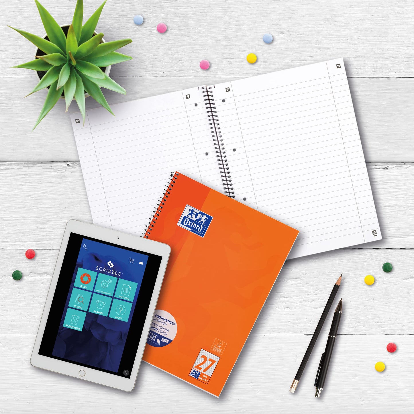 Oxford Notebook A4 lined, with margin, 80 sheets, orange, pack of 10