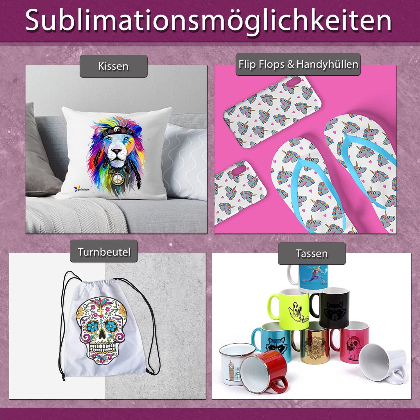 4x 100ml SubliKing® Sublimation Ink (CMYK set) for Epson, Ricoh, & Sawgrass.