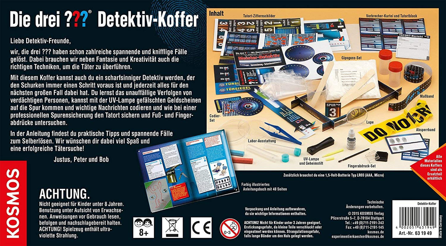 Cosmos The Three ??? Detective Case, Detective Toy, Detective Equipment, Detective Set, Birthday Gift for Children, Gift for Kids aged 8-12 years, The Three Investigators