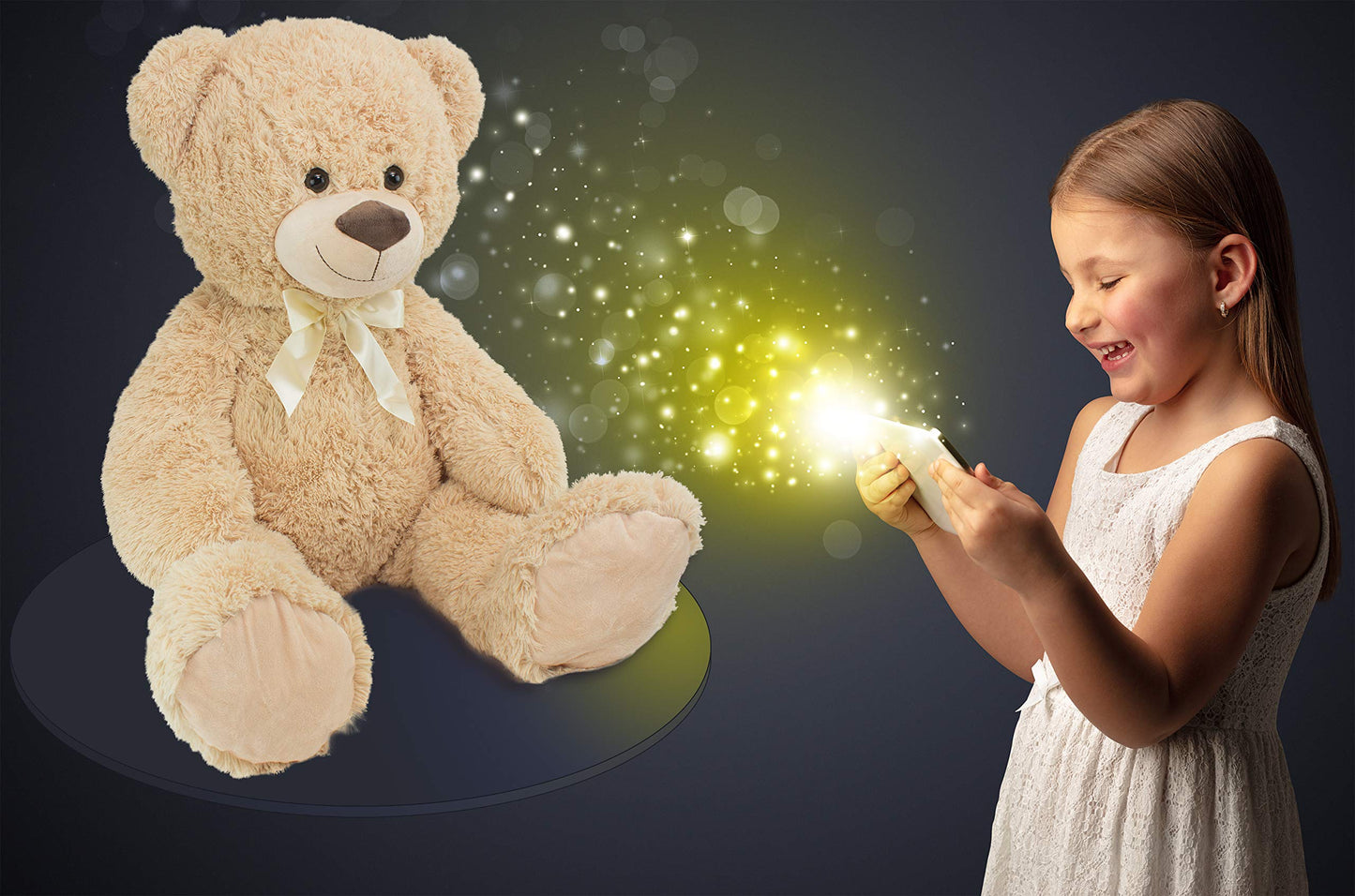 BRUBAKER XXL Teddy Bear 100 cm tall - Beige - plush toy cuddly toy