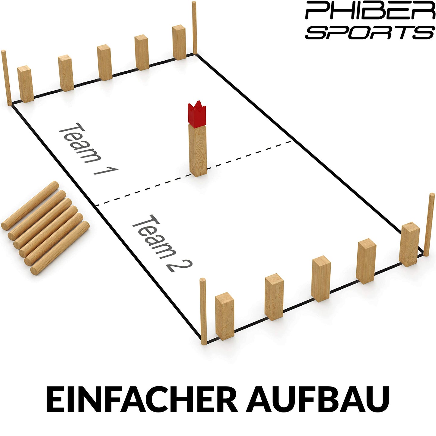 Kubb Viking Game made of premium quality wood - Solid wood construction - Comes with a convenient carrying bag - Outdoor chess game - Wooden game for kids and adults of all ages, 2-12 players