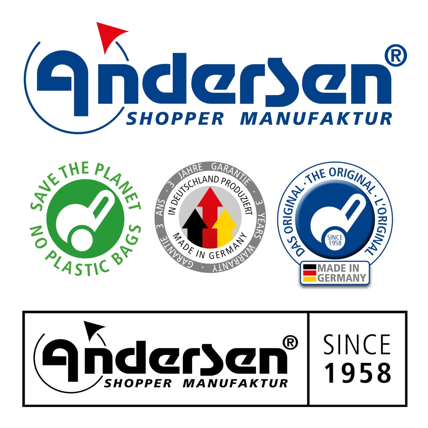 Andersen shopping trolley replacement bag - 47 liters - side pocket - extra inner compartment - water repellent - reflectors - foldable - Hera black