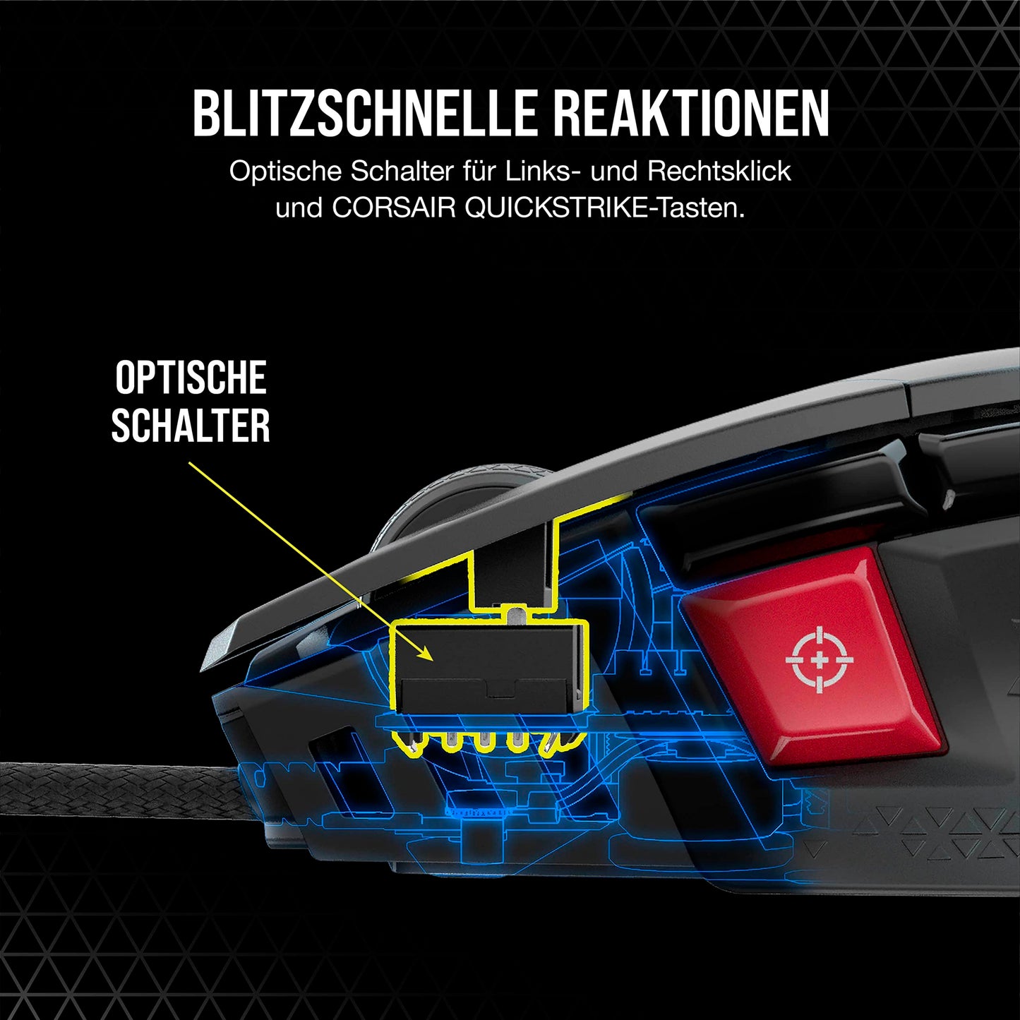 CORSAIR M65 RGB ULTRA Wired Tunable FPS Gaming Mouse - 26,000 DPI - Optical Switches - Weight System - AXON Hyper-Processing Technology - iCUE Compatible - PC, Mac, PS5, PS4, Xbox - Black