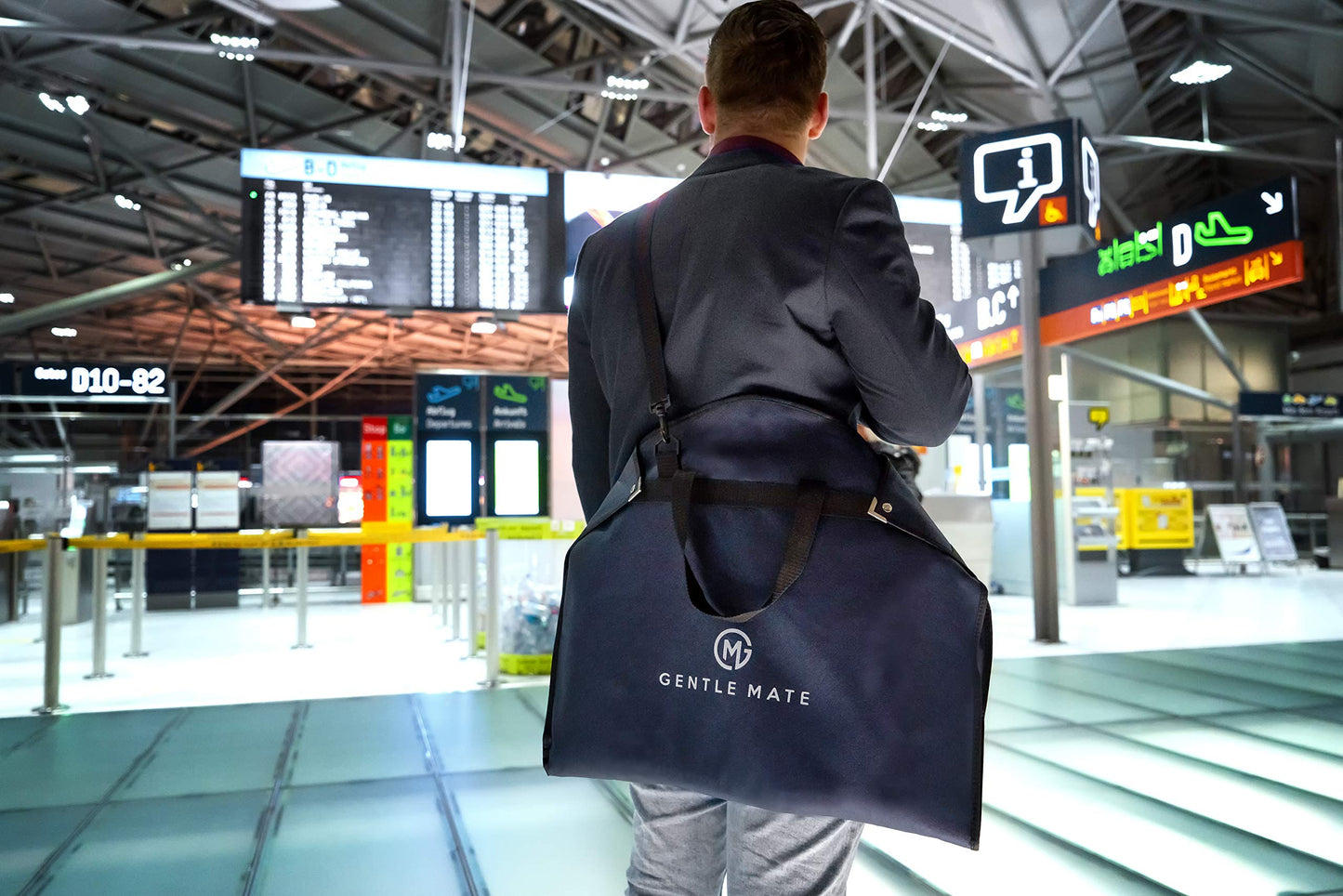 Gentle Mate® 2X Premium Garment Bag Blue with Shoulder Strap including Scented Sachet - high-quality Suit Bag Clothing Bag Business for Travel and Storage of Suits, Shirts, Men's Suit Bag.