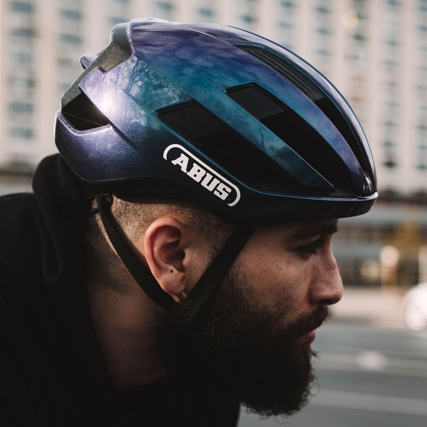 ABUS Road bike helmet WingBack - simple road helmet for sporty riding in everyday life and leisure - for adults and teenagers - Dark gray, size L