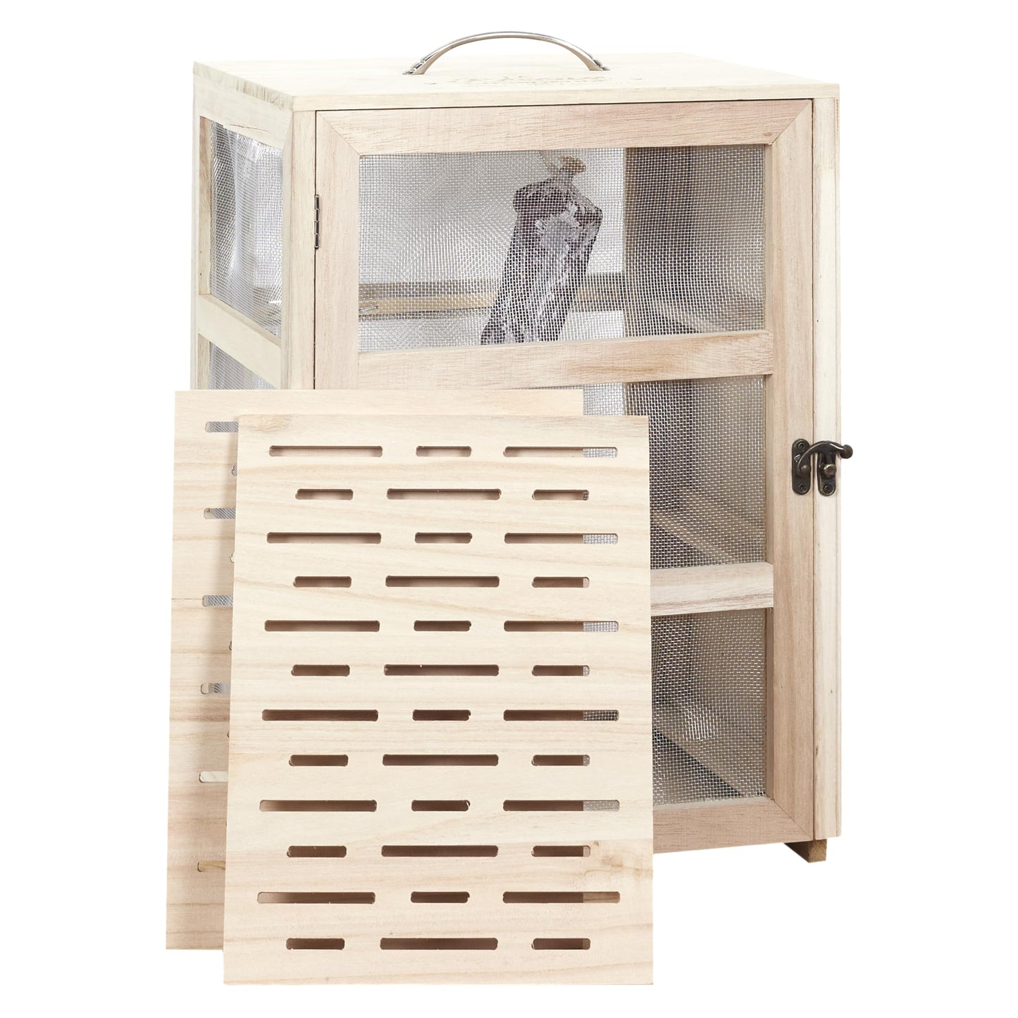 COOK CONCEPT KA4717 pantry cabinet for storage, miscellaneous accessories, made of paulownia wood, wood-steel, 28.2 x 24 x 39 cm
