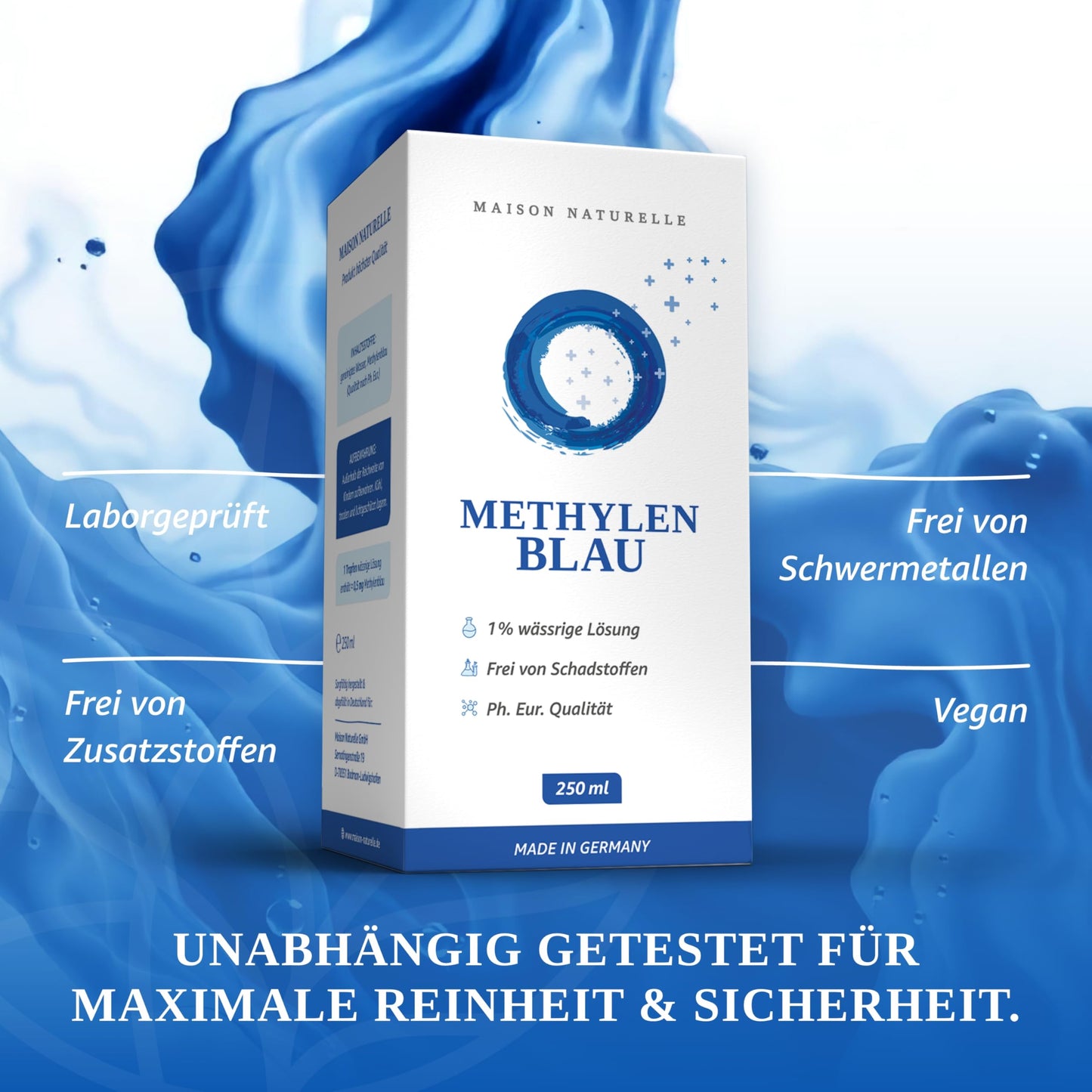 Methylene blue (250ml) high-dose drops | Solution with 99.9% purity | High-dose Methylene Blue | Methylene Blue 1% Solution
