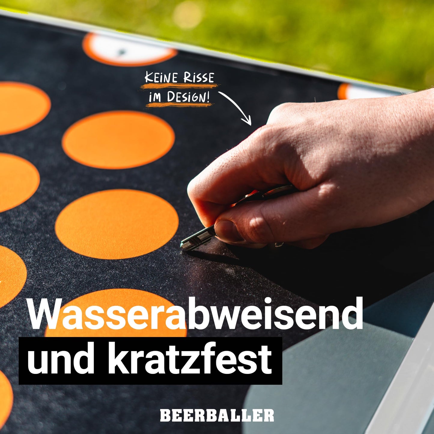 BeerBaller® Multigame Beer Pong Table - 6 party games in one beer pong table | Black frame, foldable & scratch-resistant surface | Ball holder with 6 balls included | Beer pong tables | Drinking games