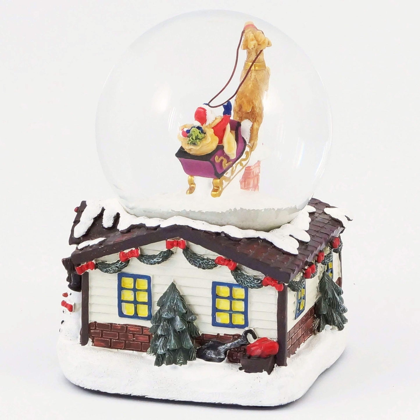 XL LED Snow Globe Christmas electric snow whirl, many melodies and color changes Christmas house glitter ball