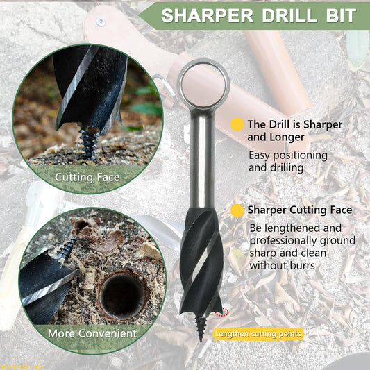 Manual hand drill bushcraft, wood drill outdoor hand wrench Scotch eye auger. Manual bushcraft hand drill, hand drill outdoor bushcraft set for camping, bushcraft survival.