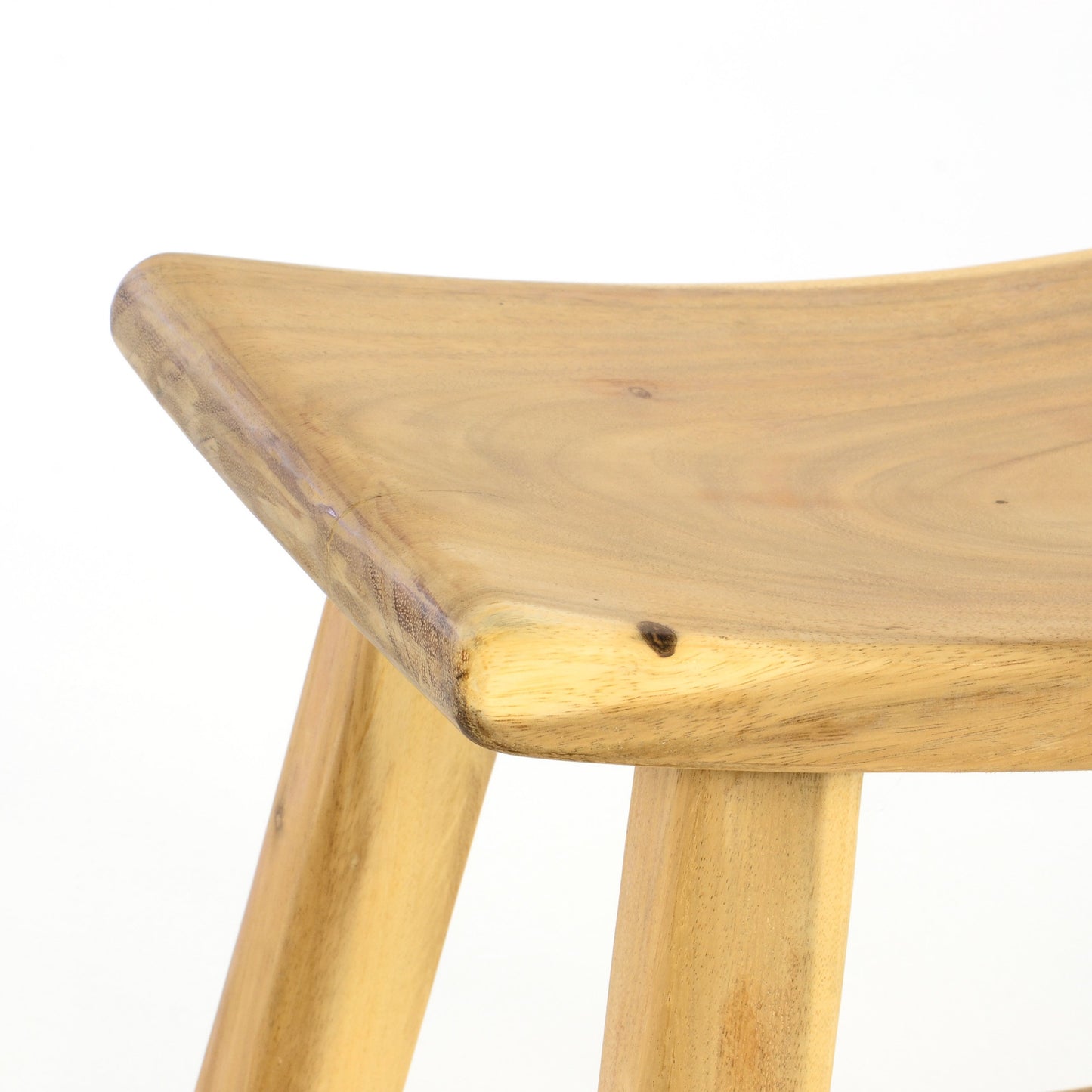 Divero Suar Wood Lagos Stool, untreated - Pure handmade - Color: Natural-Brown
