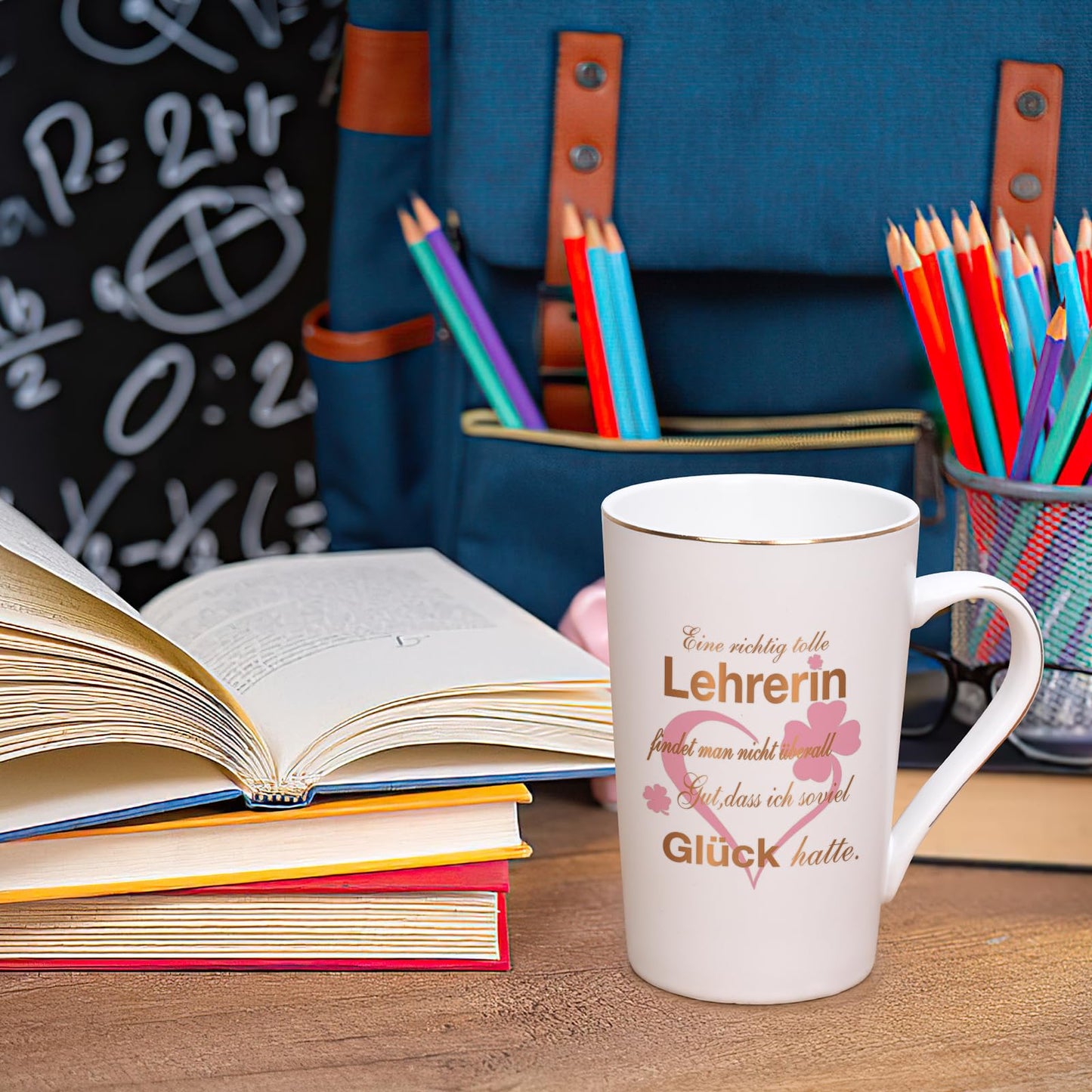 Joyful coffee cup farewell gift for teacher - it's hard to find a really great teacher - farewell gift for the best favorite teacher, 400ml white.