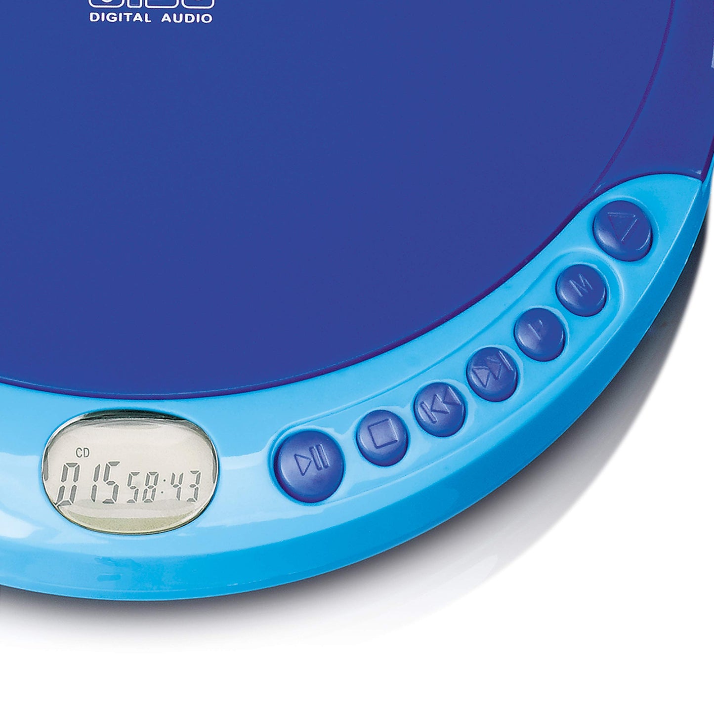 Lenco CD-011 Portable CD Player Walkman - Diskman - CD Walkman - Blue & Philips SHK2000BL/00 Over Ear Kids Headphones, Colored LED Lights, 85dB Volume Limitation, Noise Isolating