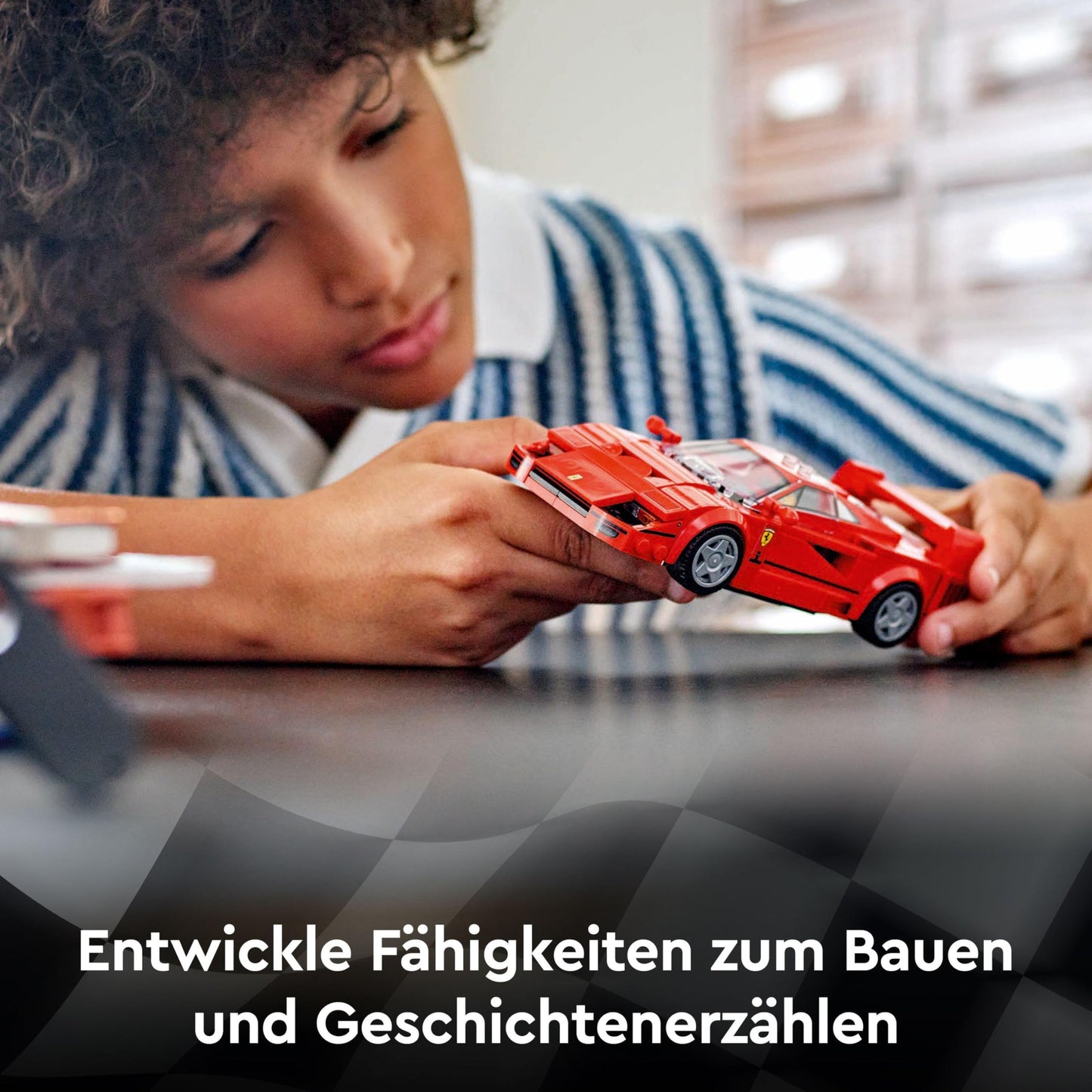 LEGO Speed Champions Ferrari F40 Supercar, set with buildable toy car and driver minifigure, collectible building kit for kids, great gift for boys and girls 76934.