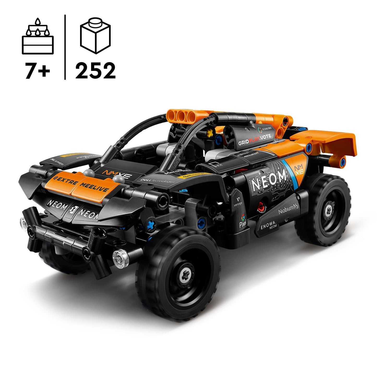 LEGO Technic Mercedes-AMG F1 W14 E Performance Pull-Back, model race car & Technic NEOM McLaren Extreme E Race Car Set, car toy with pull-back motor