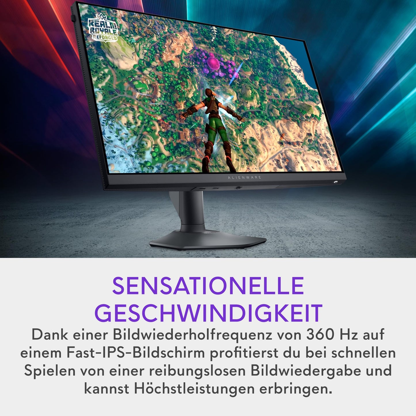Alienware AW2724HF 27-inch Full HD (1920x1080) Gaming Monitor, 360Hz, Fast IPS, 0.5ms, AMD FreeSync Premium, VESA AdaptiveSync, 99% sRGB, HDR 10, 2x DisplayPort, HDMI, 5x USB, 3 Year Warranty.