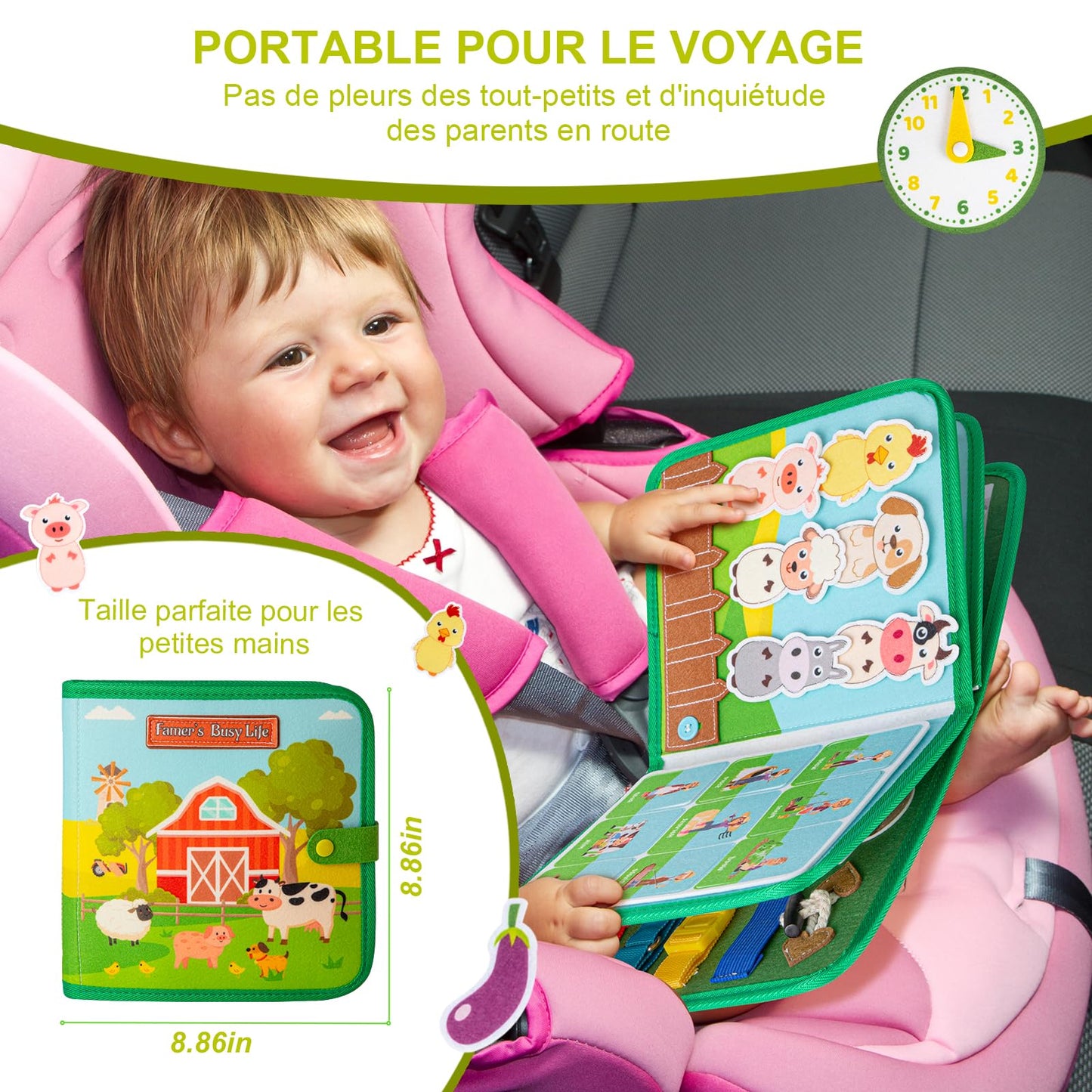 Quanquer French Busy Board for Children Birthday Gifts