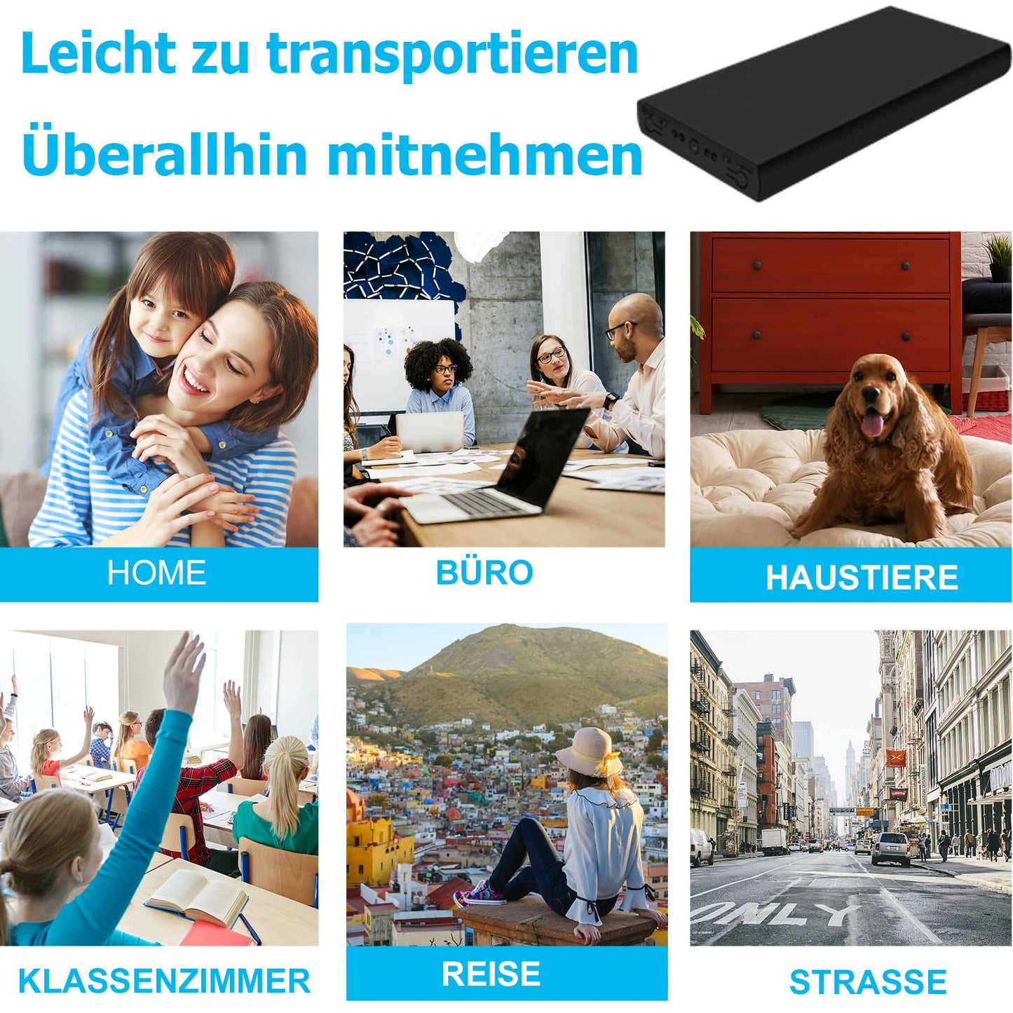 KAMREA Surveillance Camera, HD 1080P 10000mAh Powerbank Camera Hidden Camera Mini Nanny Cam for Home, Room, and Office Security