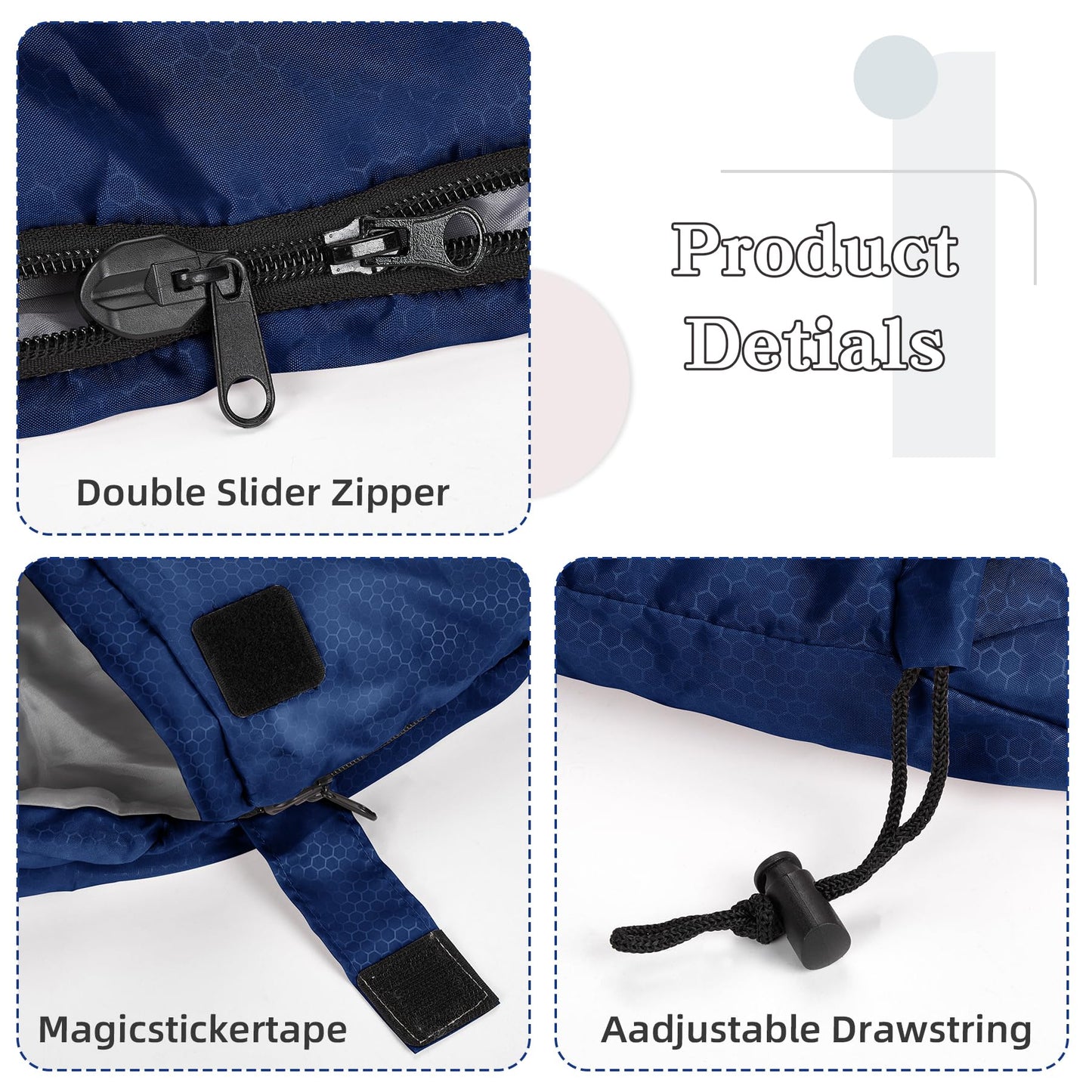 Sendte Schlafsack 3-4 Season for Outdoor Camping. Warm Single Adult Waterproof Lightweight Ultralight Sleeping Bag for Adult Kids Camping Hiking, Travel, Navy Blue.