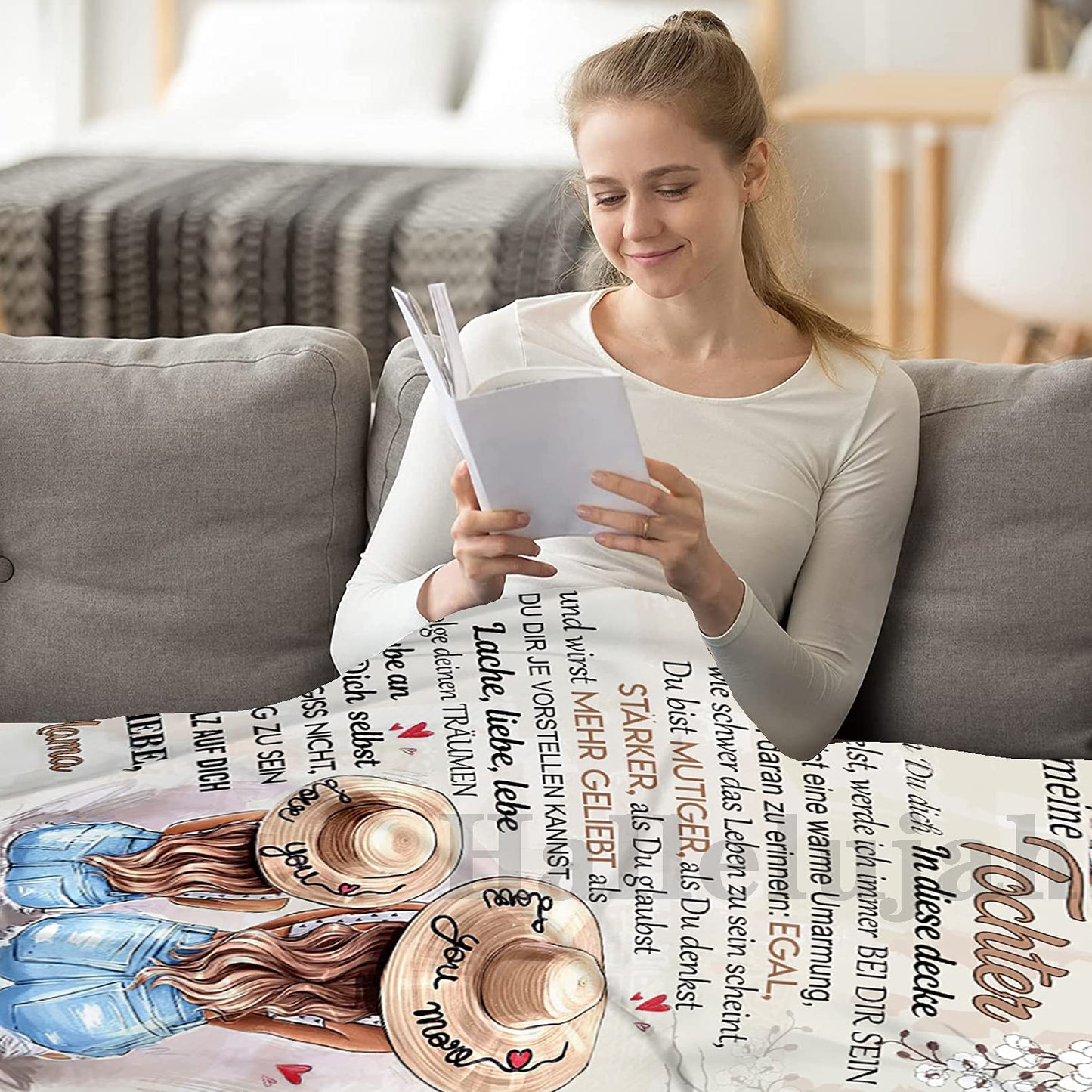 Cozy blanket fluffy, Personalized message letter birthday gifts blanket for my daughter, Super soft microfiber flannel blanket, Mother to daughter positive encouragement and love daughter