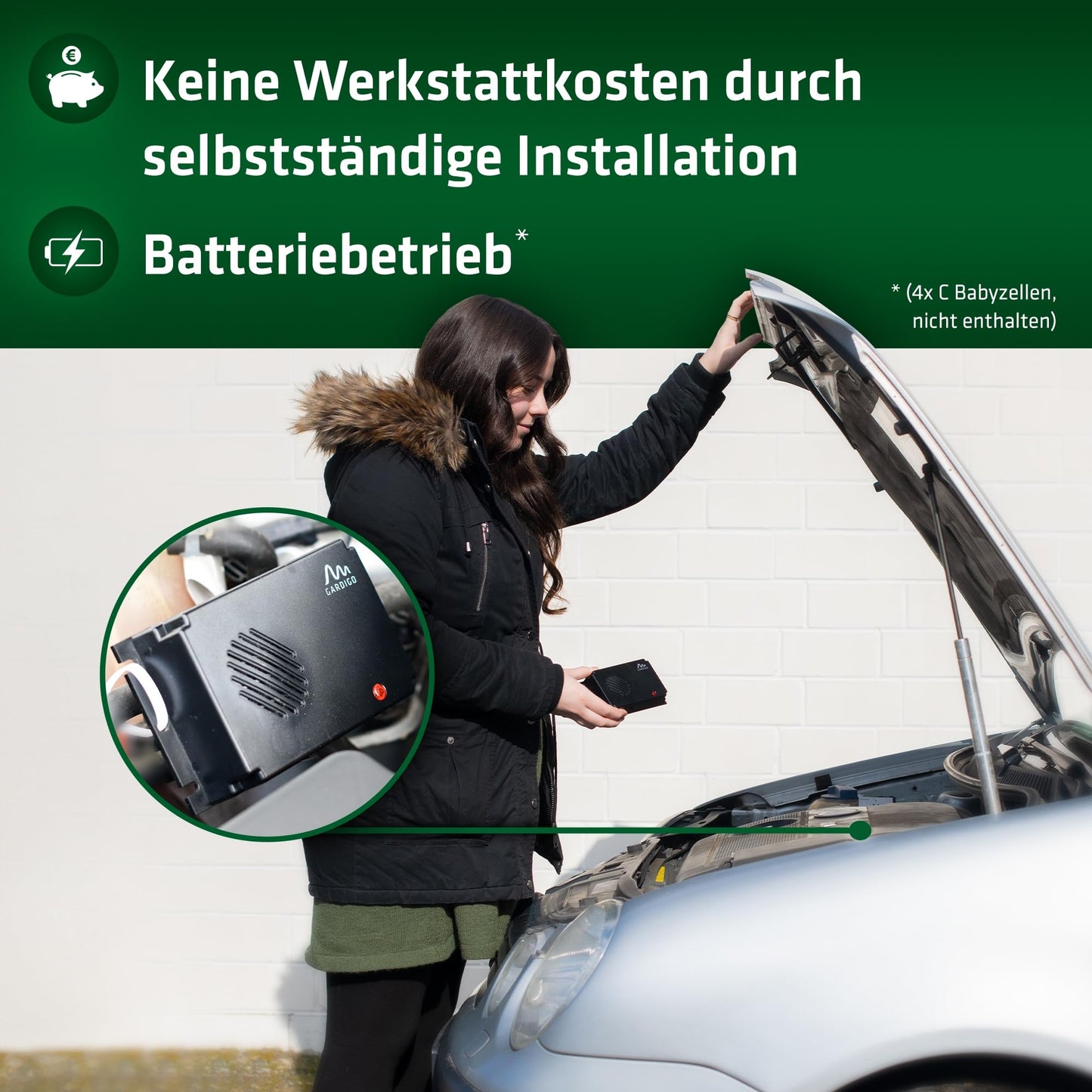 Gardigo® Marder-Repellent Mobil - 2 pack | Car Marder Repellent | Ultrasonic Marder Deterrent | Battery Operated Car Marder Repellent | Marder Protection for Vehicles, Engine Compartment, Attic, House, Garden