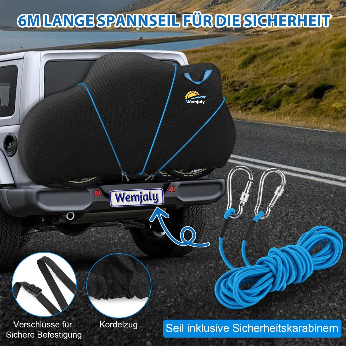 Bike cover for transporting 2 bikes - Wemjaly 900D Heavy Duty bike covers rear carrier outdoor waterproof PU coating bicycle tarp, with 6M elastic cord/storage bag.