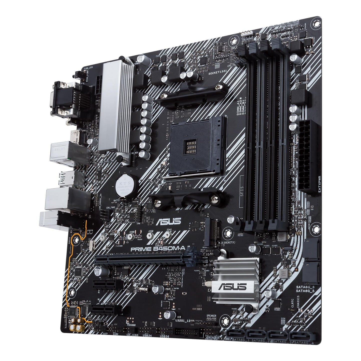 Asus Prime B450M-A II motherboard Socket AM4 (mATX, AMD Ryzen, DDR4 memory, M.2, SATA 6Gbit/s, USB 3.1 Gen 2 Type-A, Aura Sync)