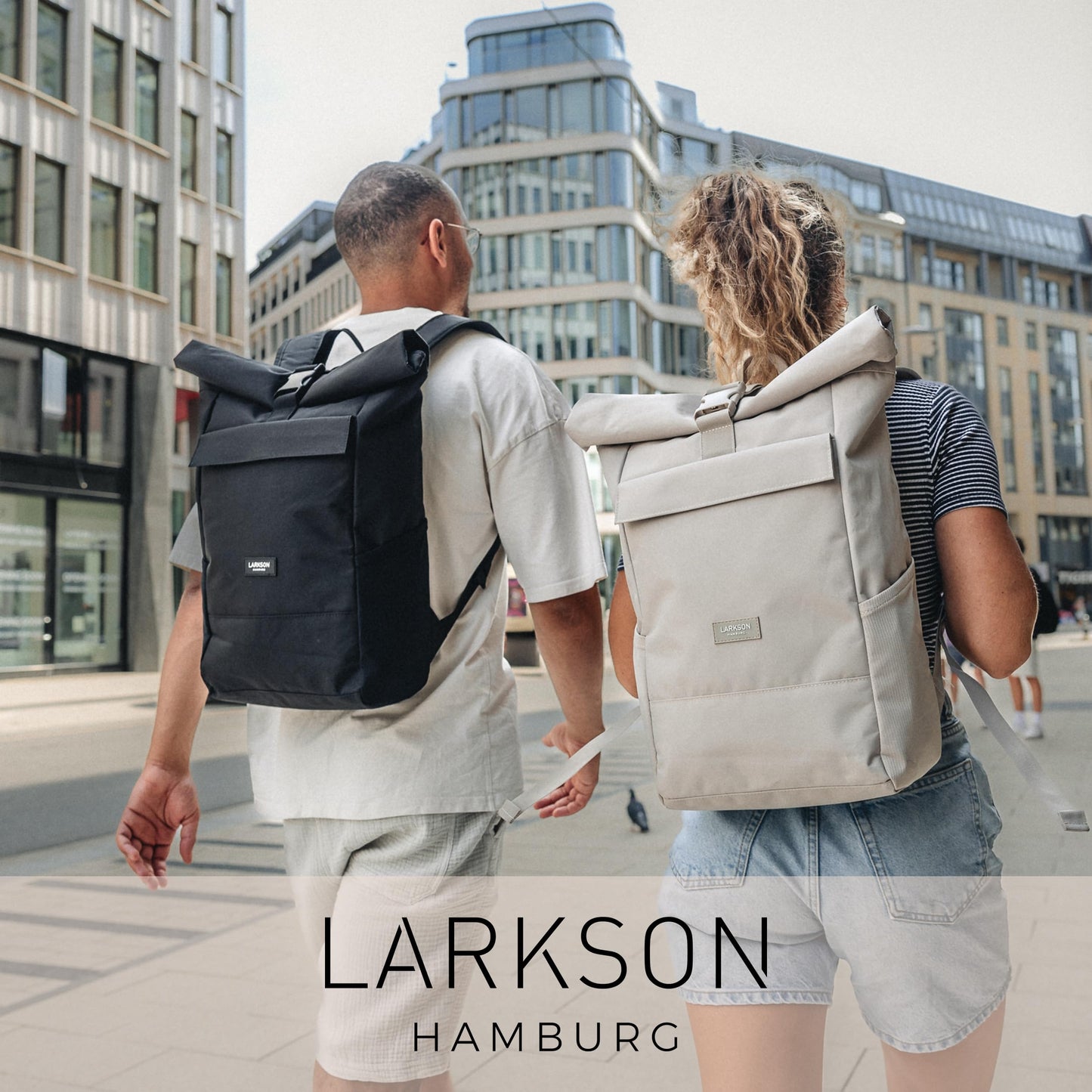 LARKSON Small Women's Backpack Mint Pattern - Ida - Small backpack for leisure, college, or city - With laptop compartment (up to 13 inches) - Elegant & sustainable - Water repellent