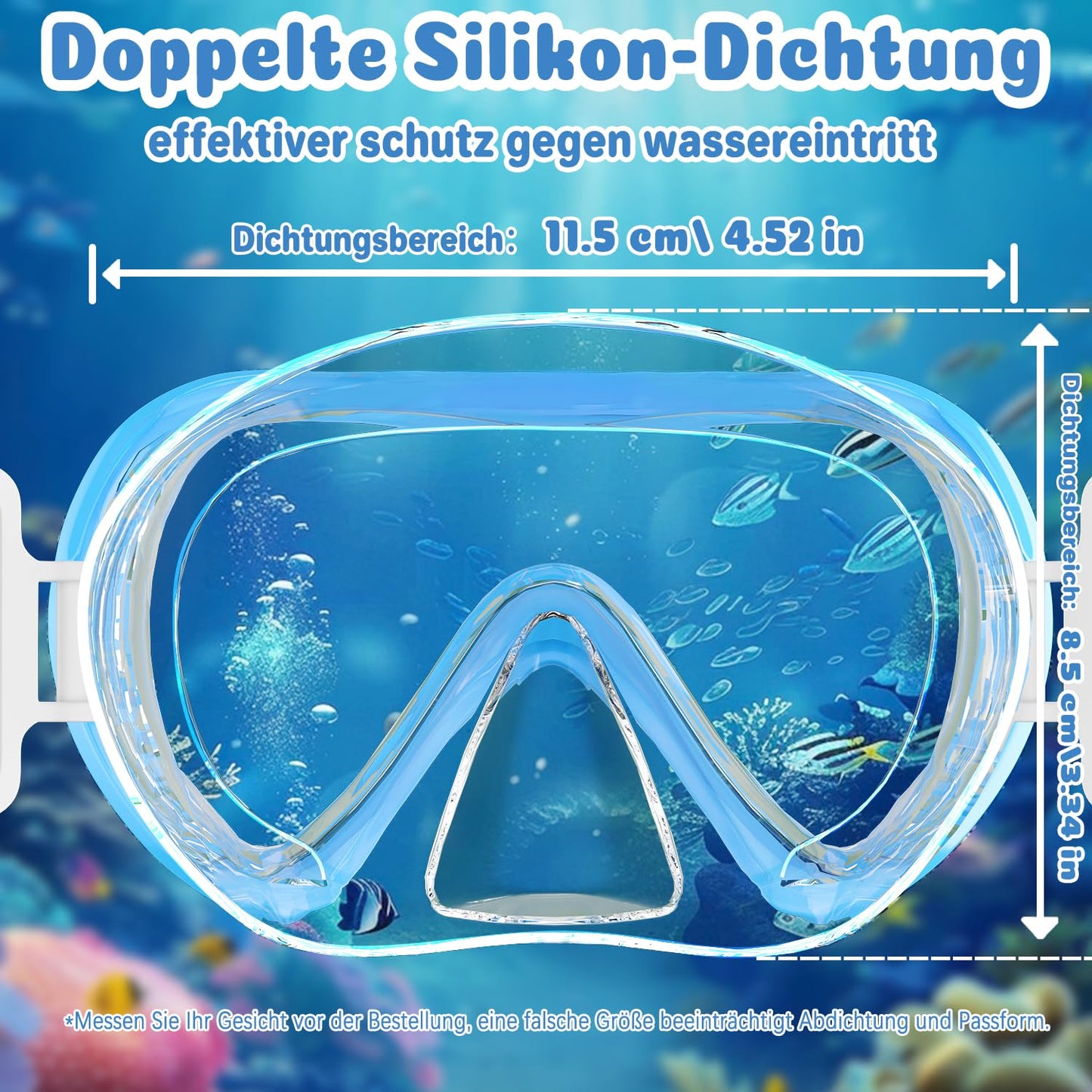 COOLOO Kids Diving Goggles with fabric strap, Swim Goggles for Boys Girls Teens, 【Patent】 Snorkel Mask 180°Panoramic HD Anti Fog Anti Leak Diving Mask for 4-16 years