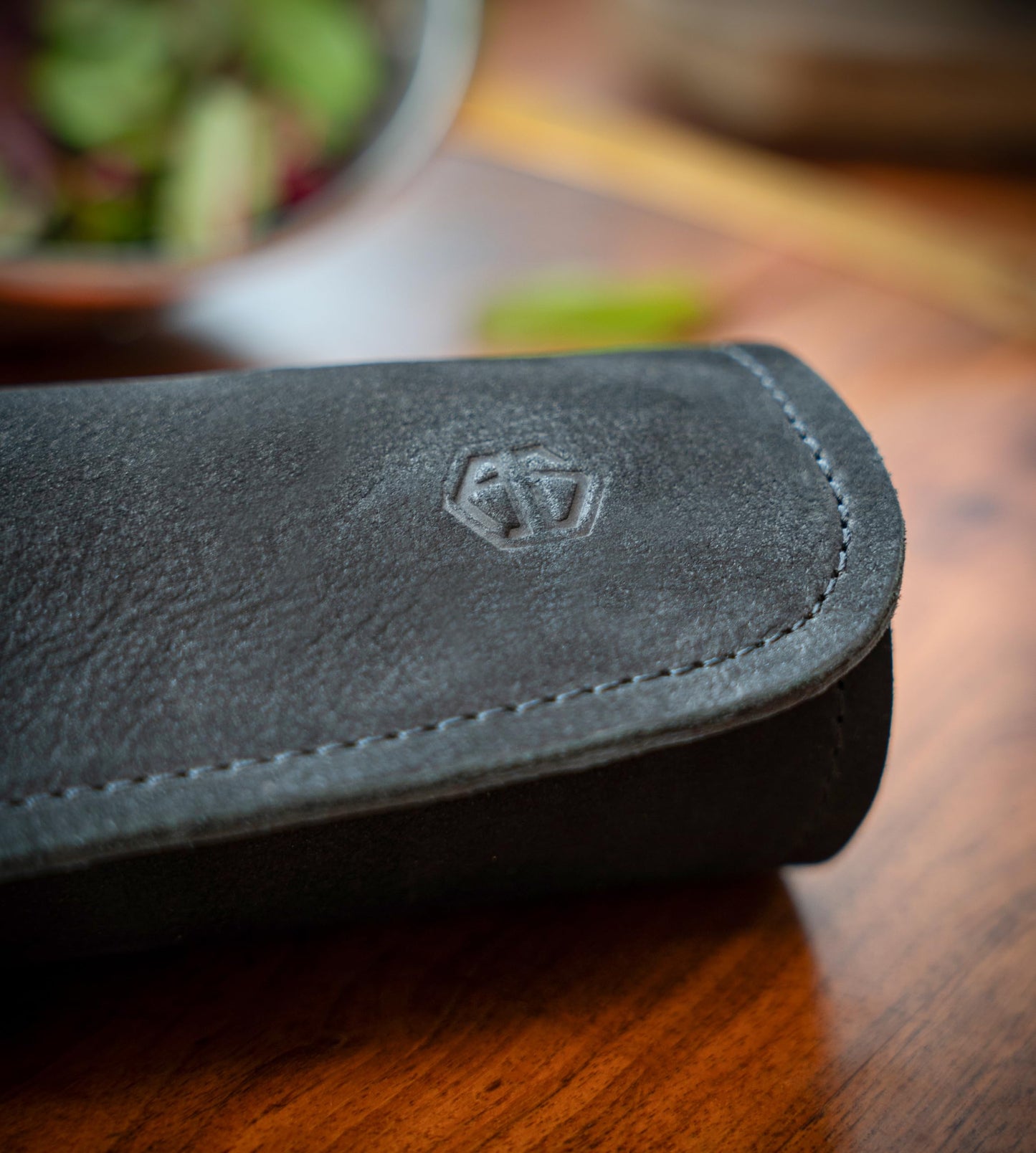 Angus Stoke Knife Bag Chef Knife - Premium Leather Chef Knife Roll large - Knife Bag Chefs - Chef Bag Noah (Black)