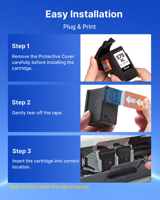 Ink cartridges 575 XL PG-575XL Compatible for Canon 575 Black PG 575 XL 575XL PG575 PG 575 Cartridges for Canon TS3550i TR4750i TS3551i TR4751i TR4755i TR4756i TS3750i (1-Pack, Black)