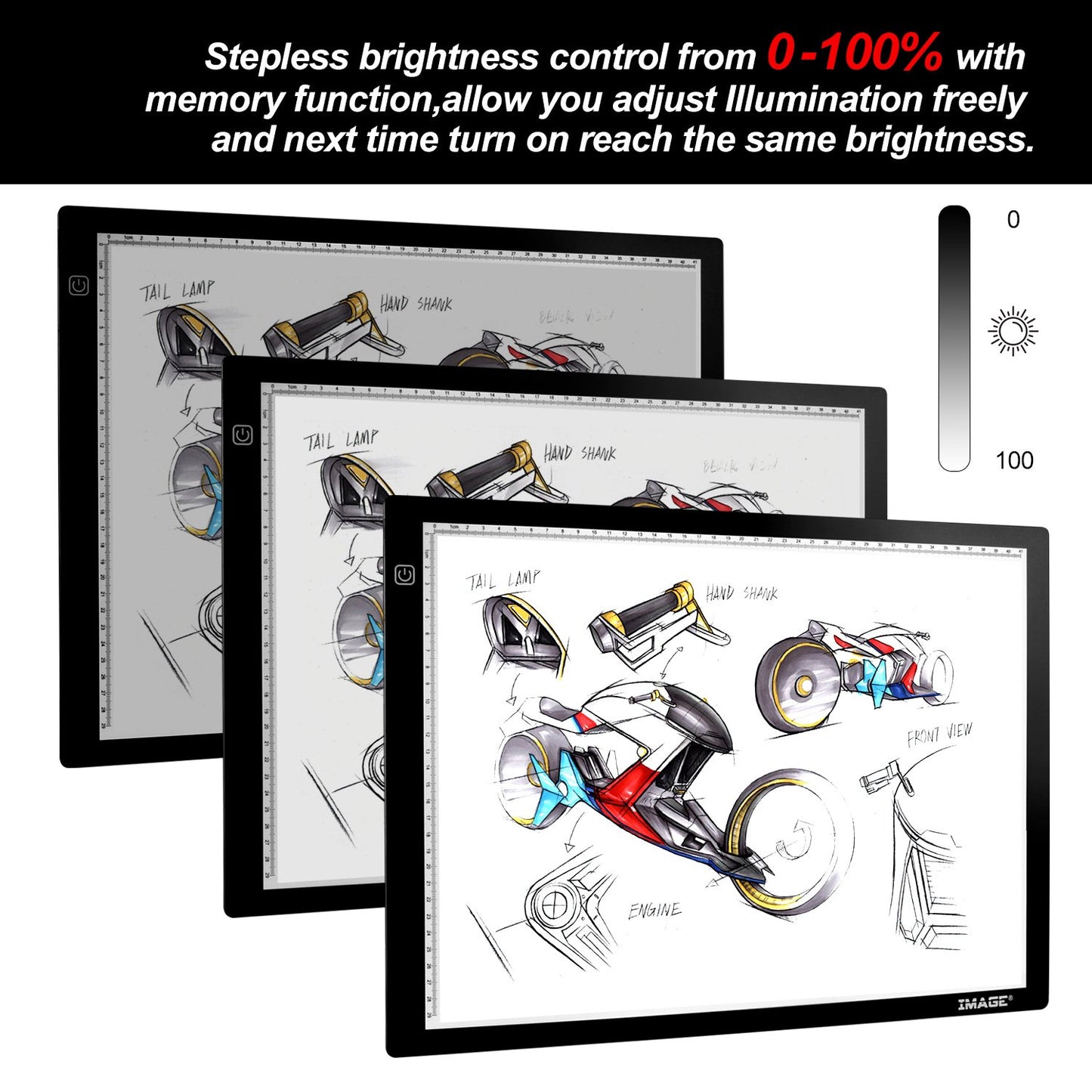 A3 LED Light Pad Lightbox with USB Cable Copy Board for Drawing Painting Sketching Animation Copying.