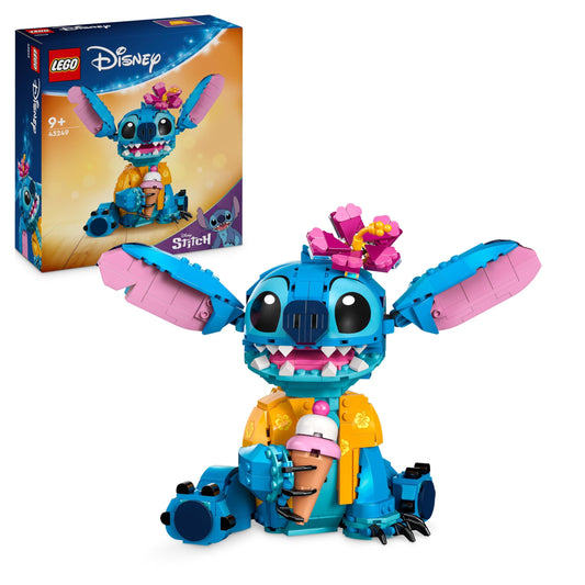 LEGO | Disney Stitch, building and playset for kids, figure with ice cream cone, toy & 10311 Icons Orchid, artificial plant set with flowers.