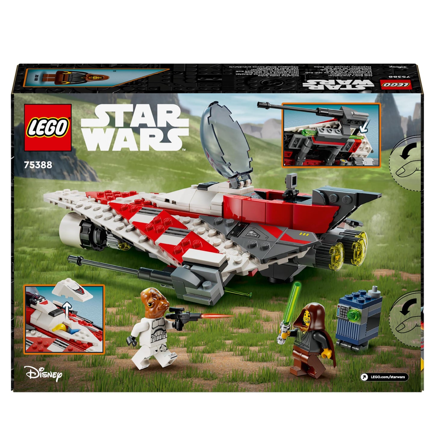 LEGO Star Wars Jedi Bob's Starfighter, construction toy, toy spaceship with bricks, popular character, birthday gift for boys, girls, and all fans aged 8+ 75388