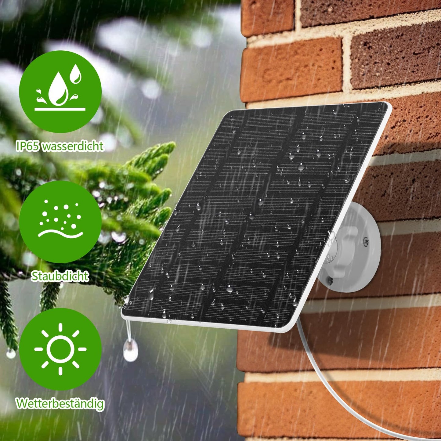 Solar panel for Ring Camera 2PCS, GuKKK 5W Camera Solar Panel compatible with Ring Spotlight Cam/Pro/Plus Battery & Stick Up Cam/Pro Battery with Barrel Plug 4M Charging Cable IP65 Waterproof Solar Charger