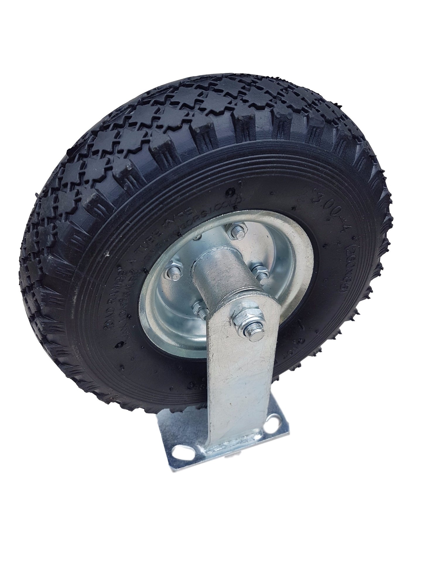 2 x swivel castor + 2 x fixed caster set Ø 260 x 85 mm | 3.00-4 wheel as a 4-part set | pneumatic wheel on silver steel rim | handcart & transport cart kit