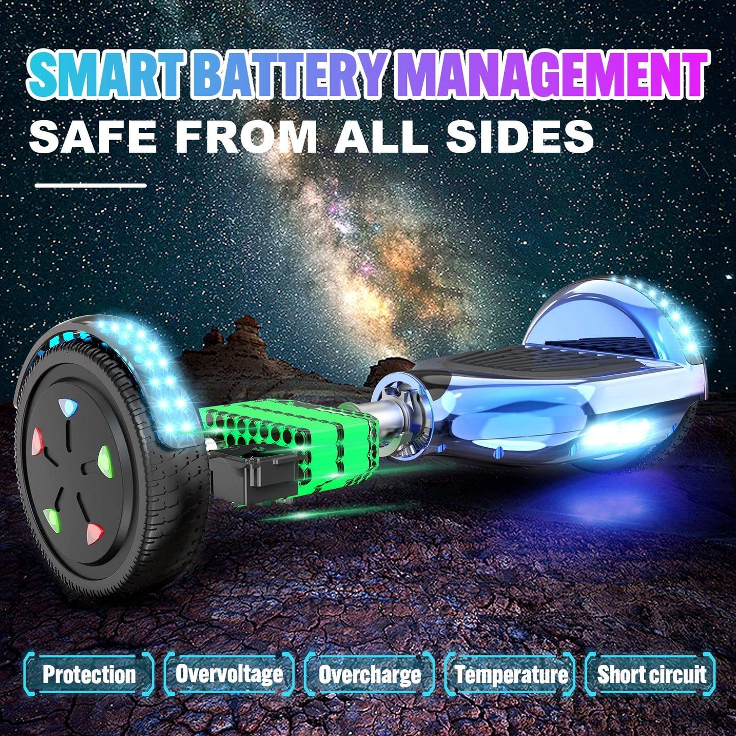 FUNDOT Hoverboards with seat, Hoverboards with Hoverkart, Go Kart 6.5 inch, Hoverboards with stylish LED lights, Hoverboards with Bluetooth speaker, Gift for kids
