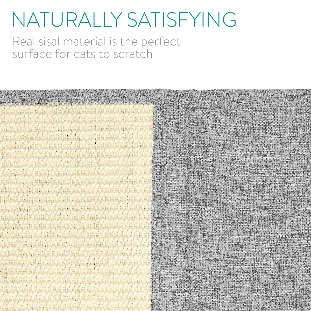 Navaris cat scratching mat scratch protection for sofa - sisal scratching carpet 130 x 45 cm for cat - couch cat scratching mat - also suitable for dogs.