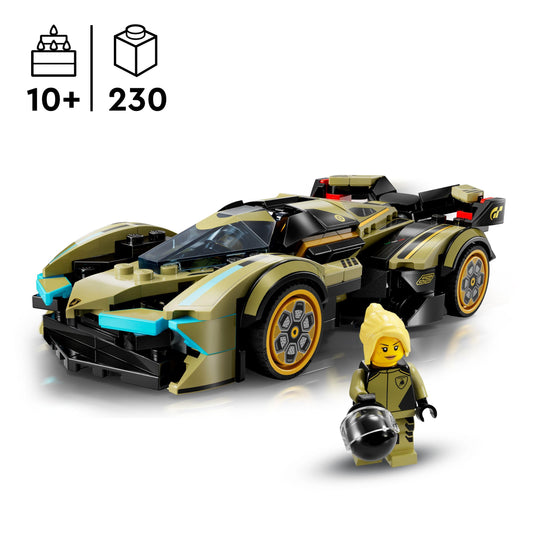 LEGO Speed Champions Lamborghini Lambo V12 Vision GT supercar, toy car with buildable model for kids, gift for boys, girls, and gaming fans 76923