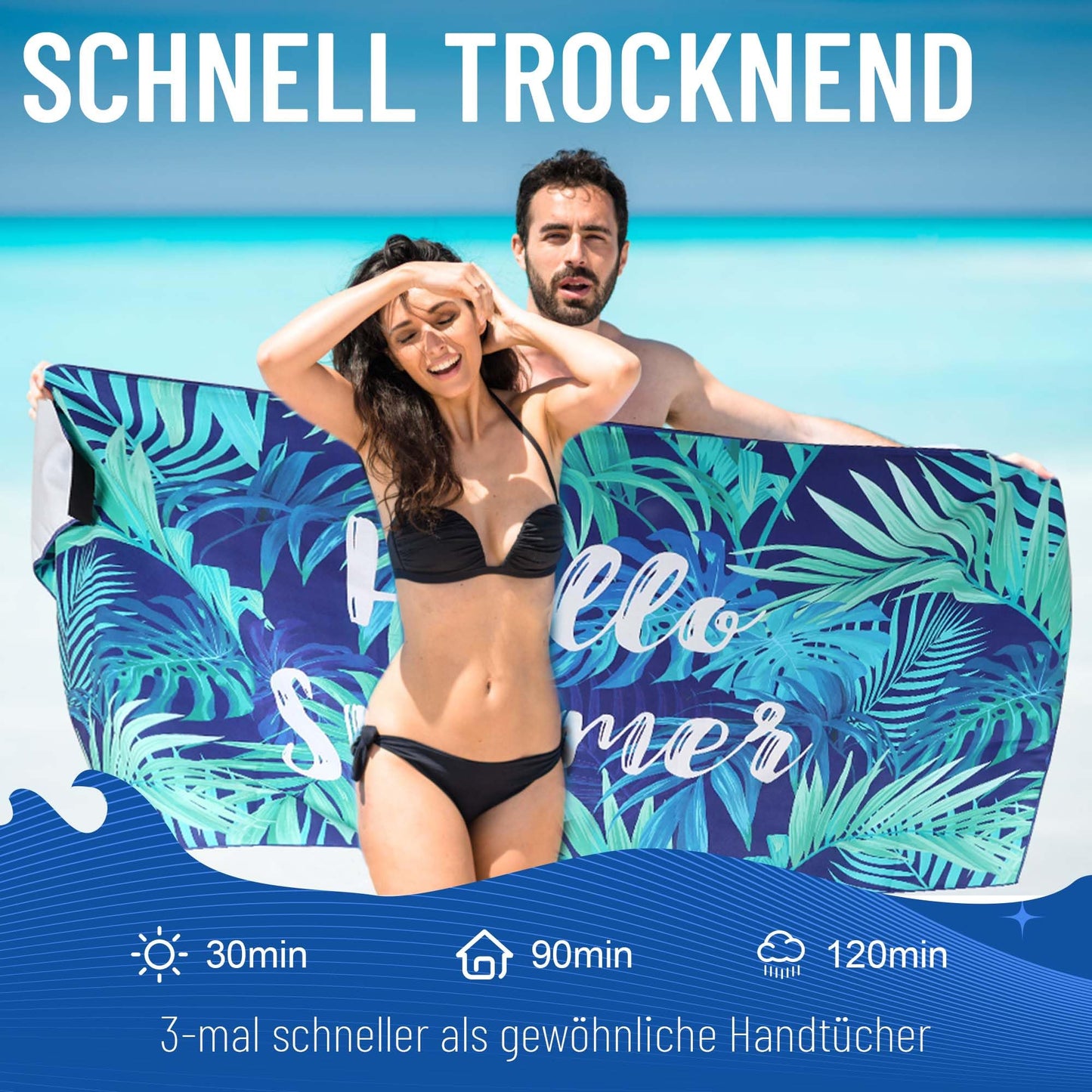 Pameil Beach Towel XXL Microfiber Bath Towel 200x100cm, Microfiber Beach Towel Compact and Sandproof, Lightweight and Quick Drying Travel Towel for the Beach, Gym, Travel, Sauna