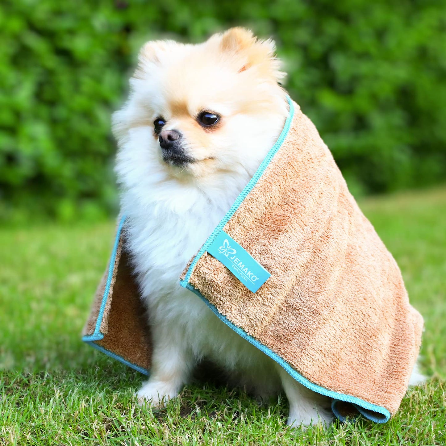 Jemako Fur-Pro Dog Towel Pet Drying Towel Pet Care, gentle fur drying (M (45 x 85 cm)) including SINLAND laundry bag.