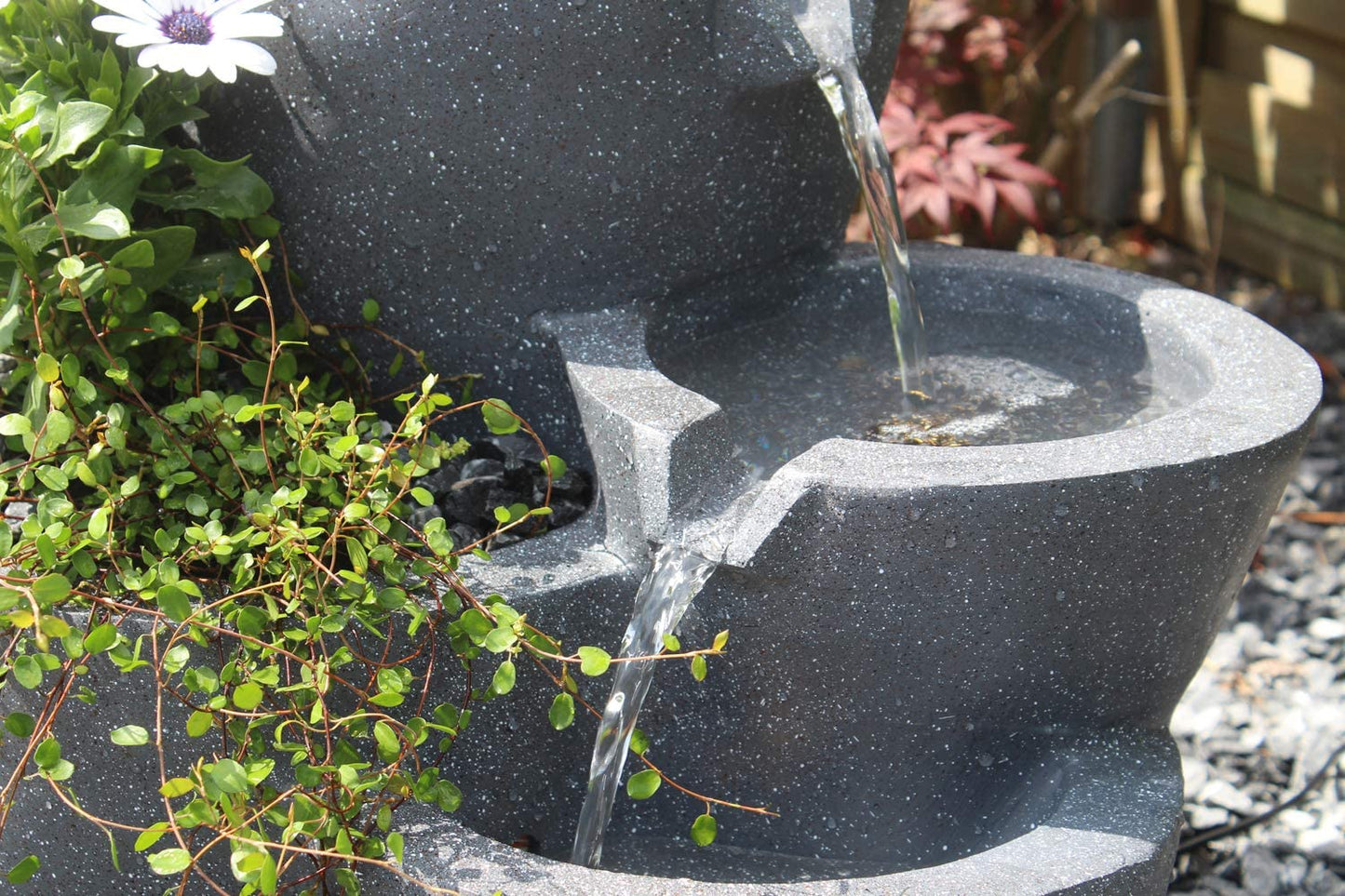 Indoor fountain with lighting Botana garden fountain plantable fountain terrace fountain (LED: warm white)