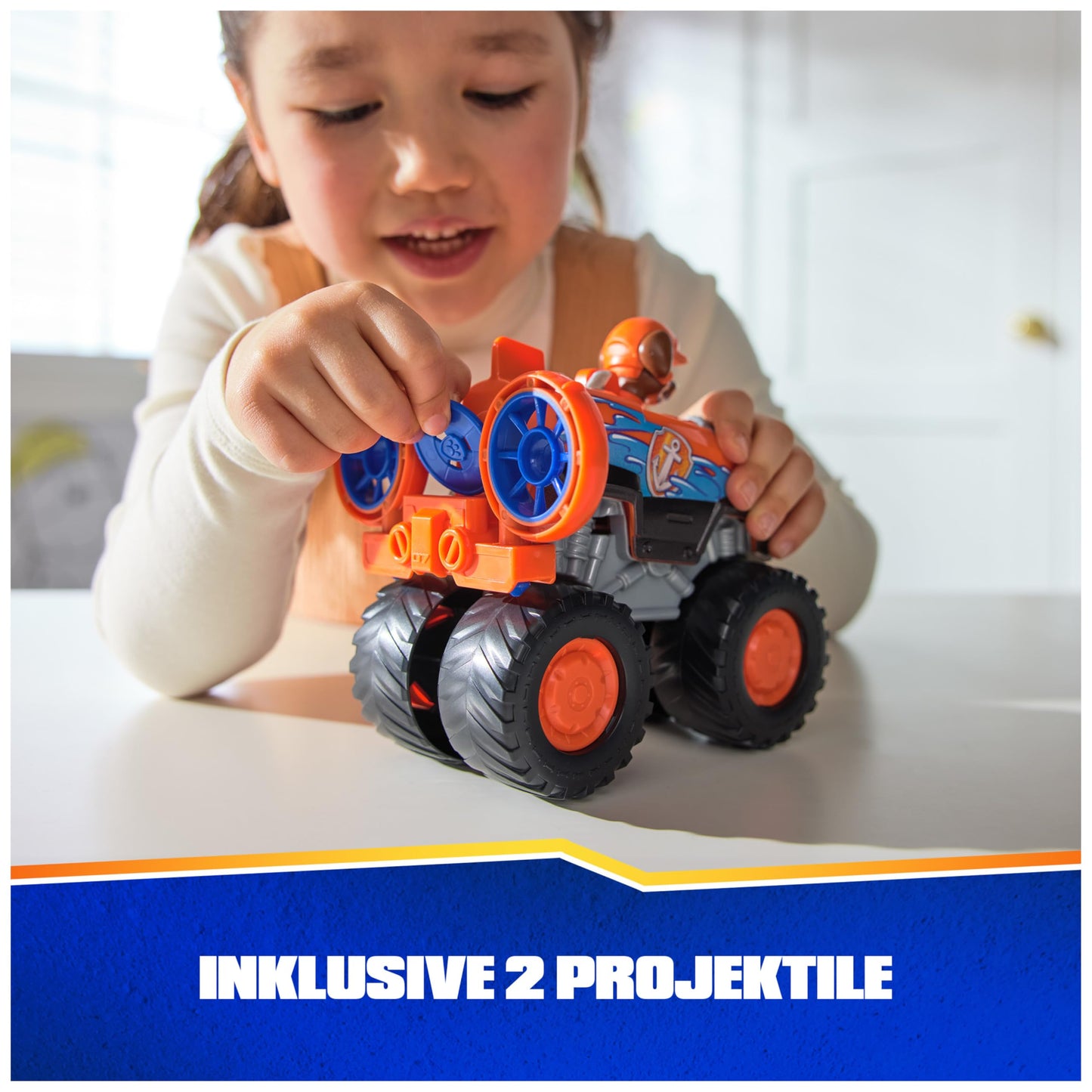 PAW Patrol Rescue Wheels - Zuma's Monster Truck Vehicle with missile launch and Zuma figure, toy for children ages 3 and up.