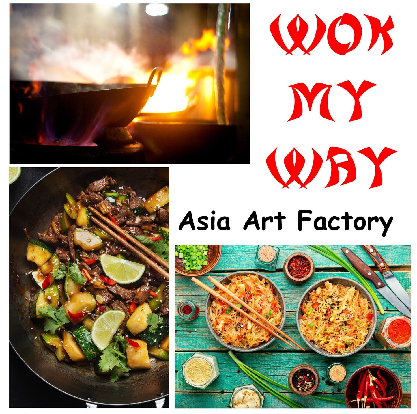 AAF Nommel ® Wok approx. 38 cm Ø round base for gas, induction hobs, professional carbon steel wok pan