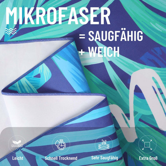 Pameil Beach Towel XXL Microfiber Bath Towel 200x100cm, Microfiber Beach Towel Compact and Sandproof, Lightweight and Quick Drying Travel Towel for the Beach, Gym, Travel, Sauna