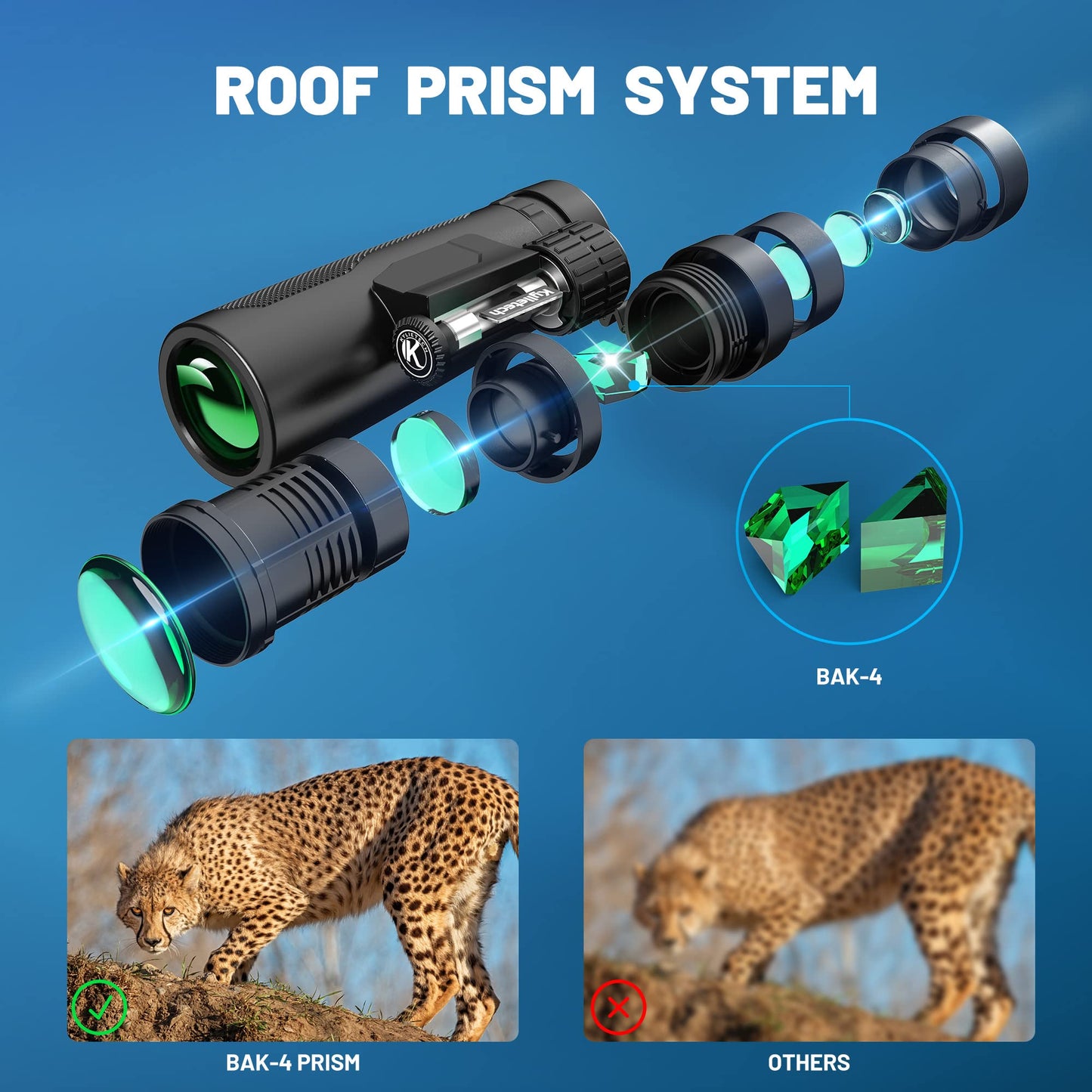 Adult binoculars, Kylietech 12x42 binoculars with tripod, Waterproof bird-watching binoculars with BaK-4 prisms, FMC lens, phone adapter for photography, star gazing.