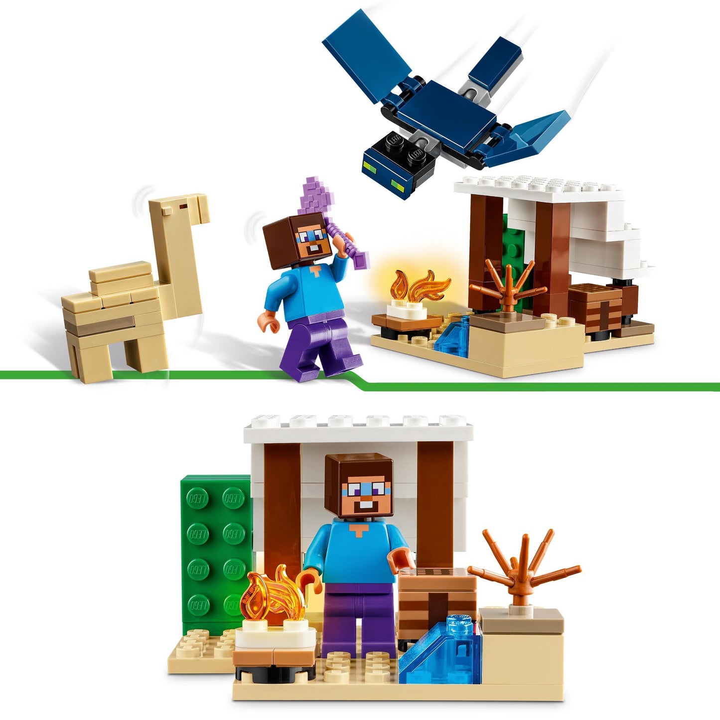 LEGO Minecraft Ambush at the Nether Portal, gaming toy in the Nether & Minecraft Steve's Desert Expedition, set for boys and girls based on the video game.