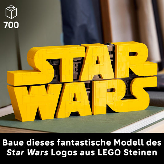 LEGO Star Wars 75407 Star Wars Logo Brick - Collectible building set for adults - Pop culture model - Display piece for office - Gift idea for adult and teen fans