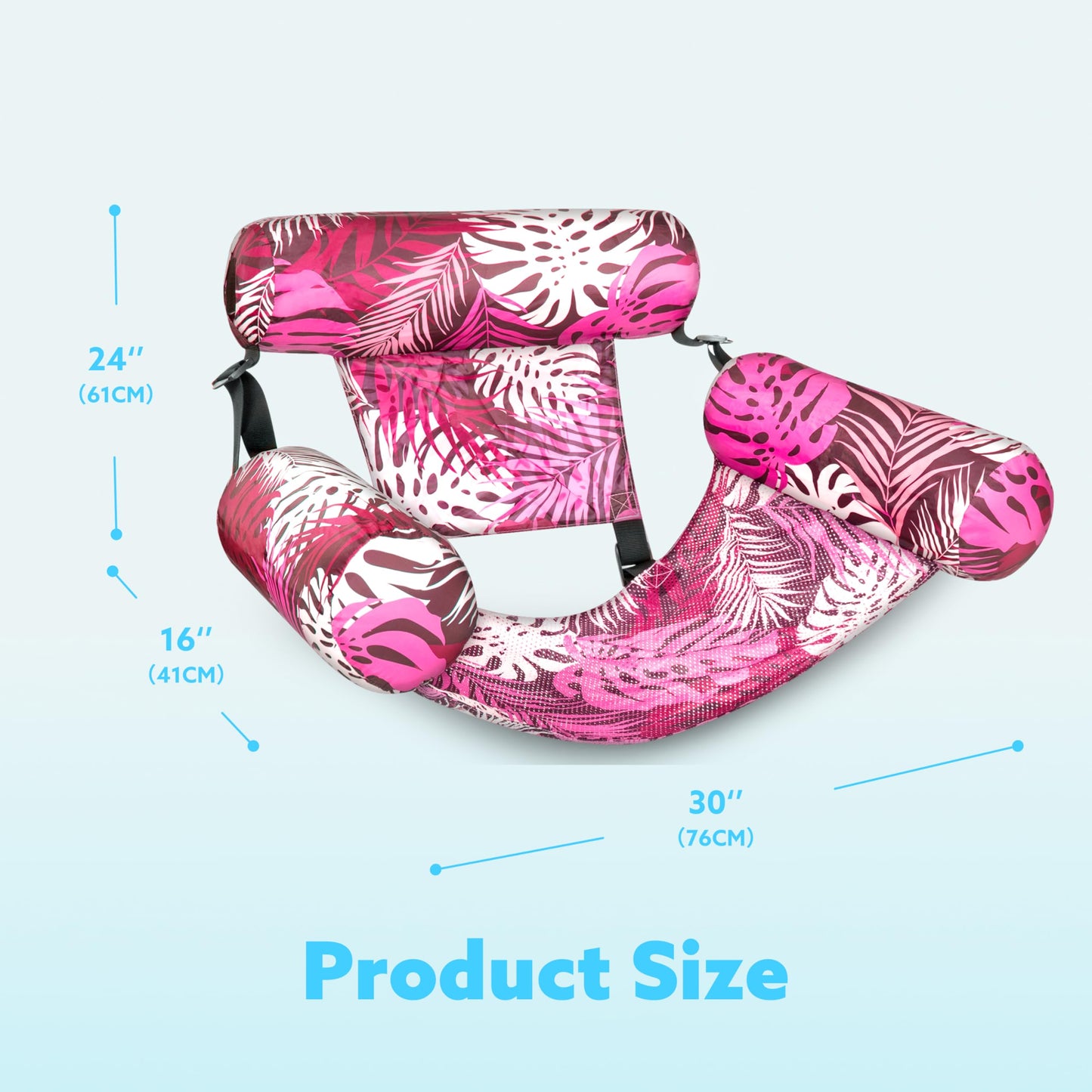 SLOOSH Inflatable Pool Float for Adults, 2 Pack Floating Pool Rafts, Inflatable Pool Noodles for Adults, Floating Chair for Parties, Summer, Water, Beach, Tropical Leaves, Pink, Blue