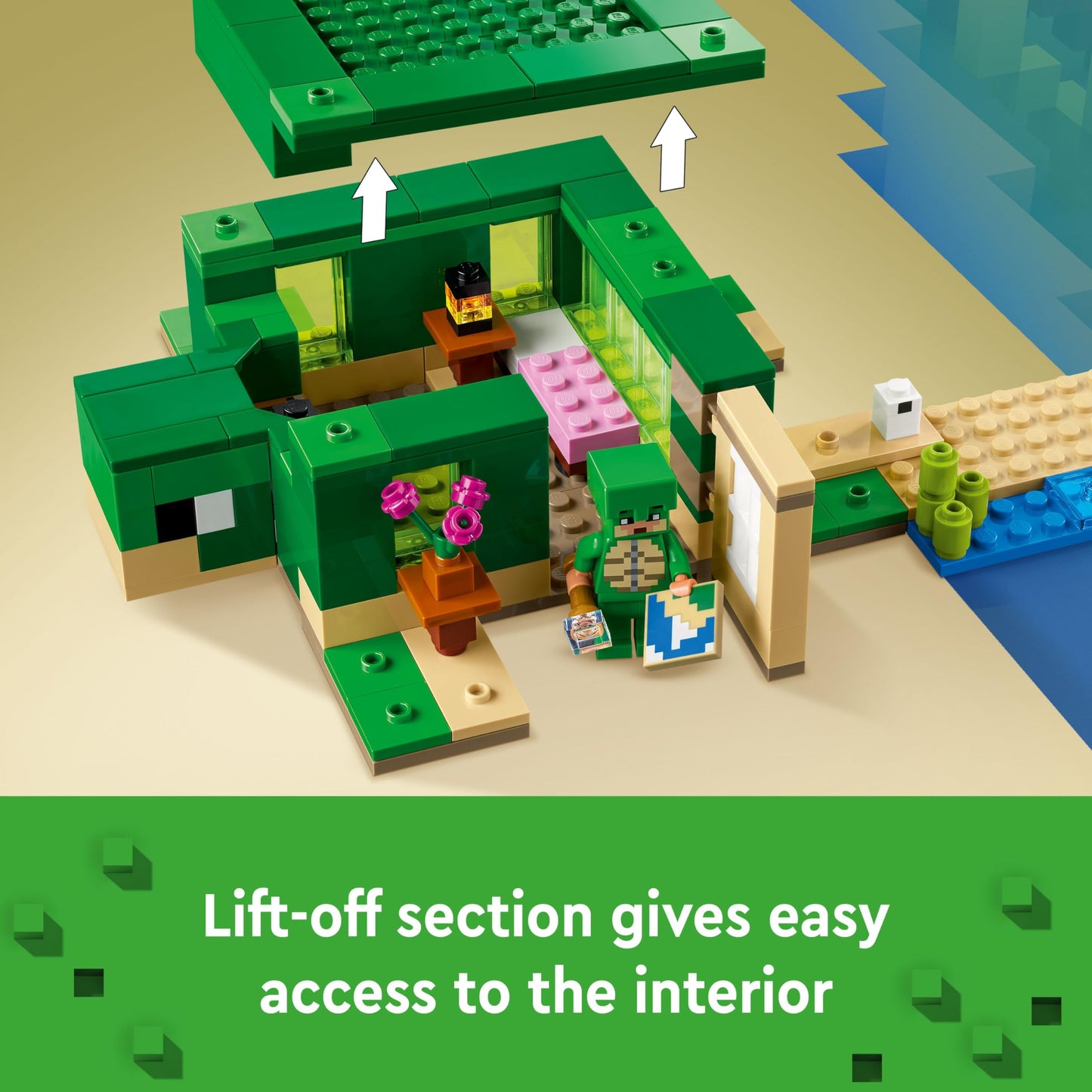 LEGO Minecraft The Turtle Beach House, Toy House with Accessories & Minecraft The Mushroom House, Toy for Ages 8 and Up